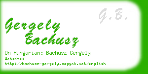 gergely bachusz business card